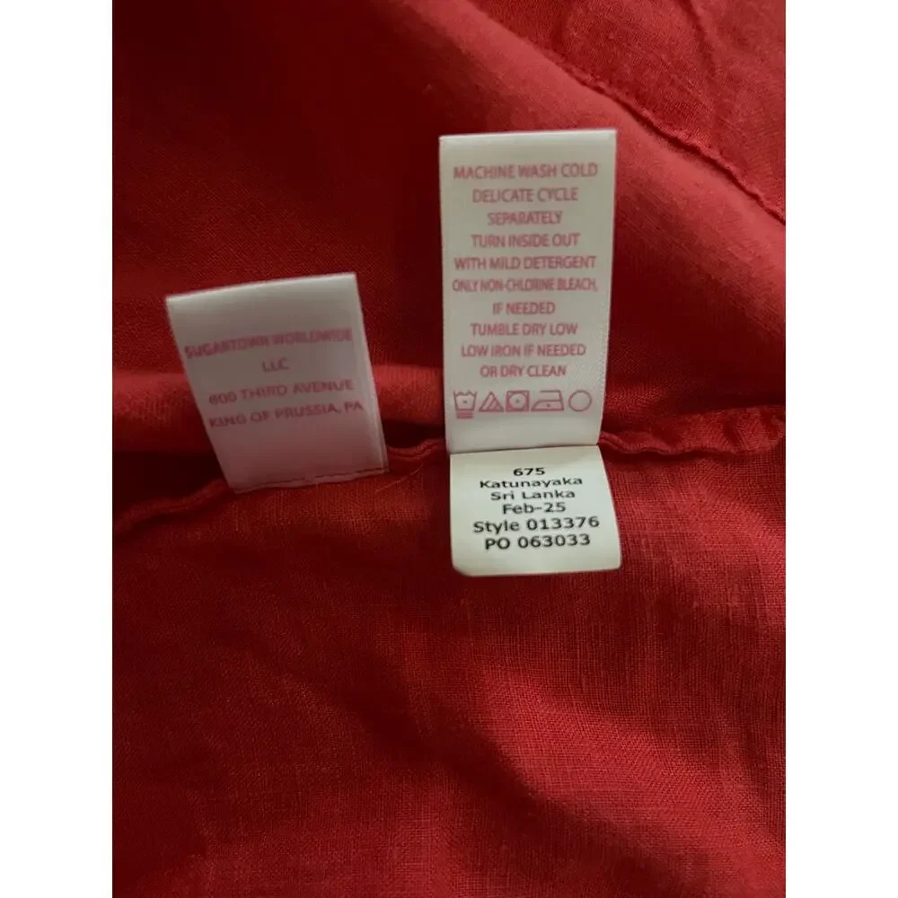 Lilly Pulitzer Mialeigh Linen Top Cane Coral Sz 6